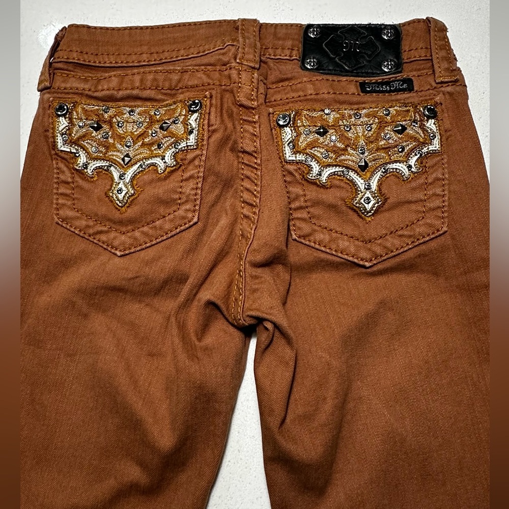 Miss Me Brown Skinny Jeans size 12 youth - Picture 7 of 9
